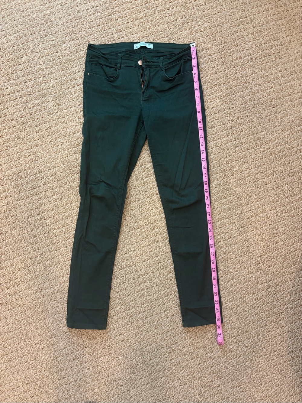 Zara Women’s Dark Emerald Skinny Jeans (Size 4)